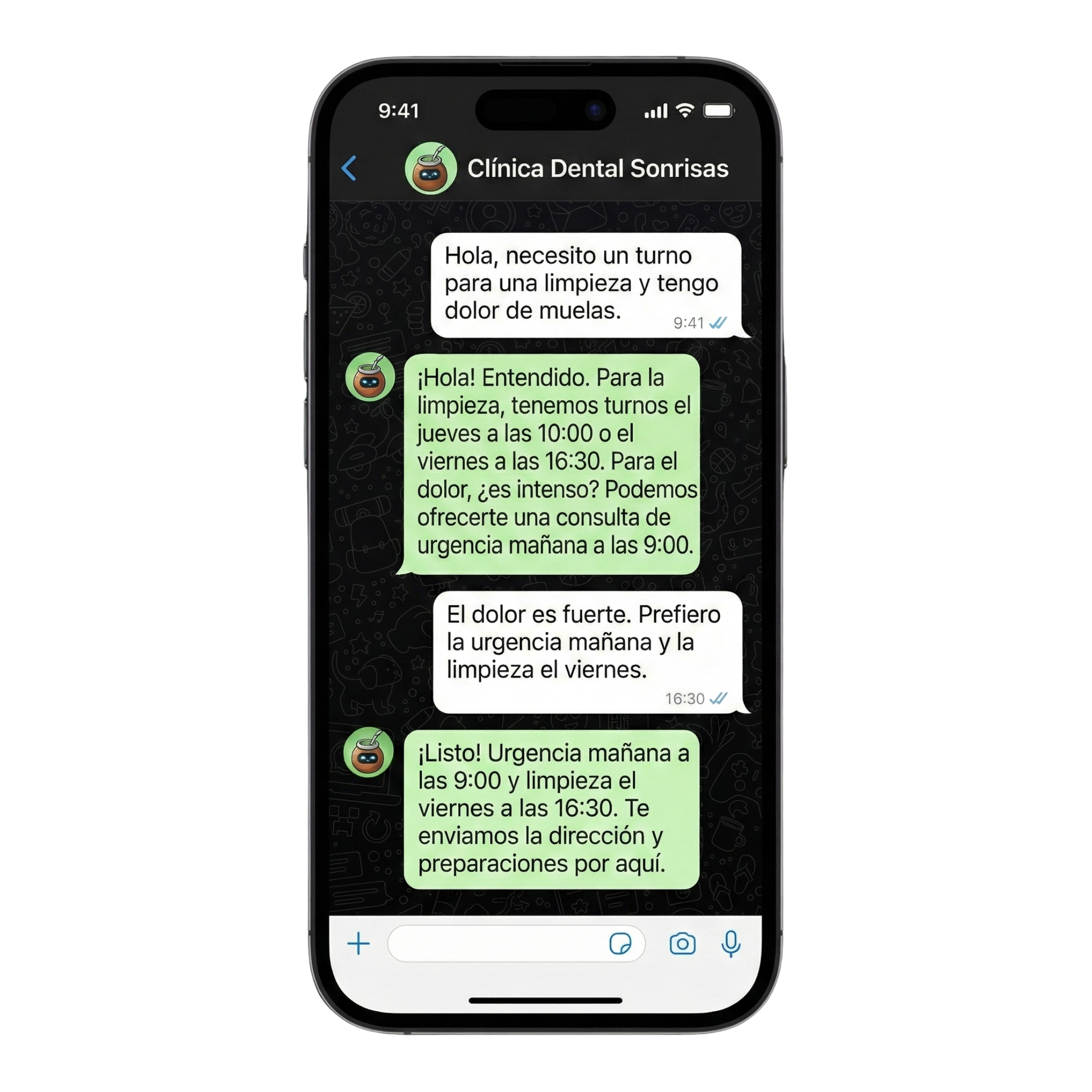 Dentist Chatbot Example